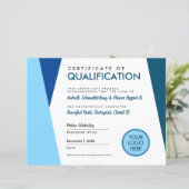 Papier Certificat d'études supérieures de la Blue Therapy (Debout devant)