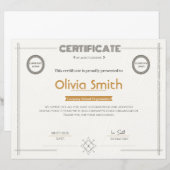 Papier Certificat d'Excellence d'Entreprise Moderne avec (Devant / Derrière)