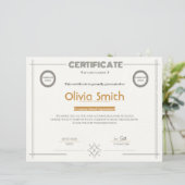 Papier Certificat d'Excellence d'Entreprise Moderne avec (Debout devant)