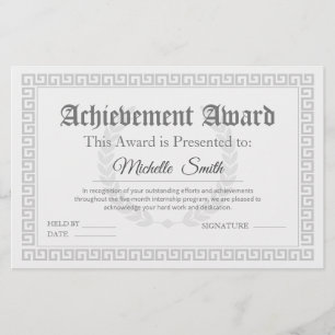 Papier Certificat d'excellence personnalisé