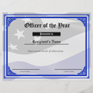 Papier Certificat d'indicateur de ligne bleue mince perso