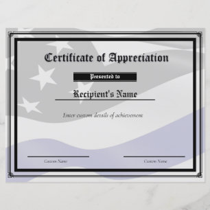 Papier Certificat d'indicateur de ligne bleue mince perso