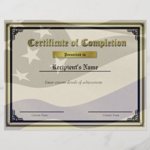 Papier Certificat d'indicateur de ligne bleue mince perso