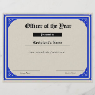 Papier Certificat d'indicateur de ligne bleue mince perso