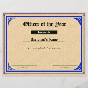 Papier Certificat d'indicateur de ligne bleue mince perso