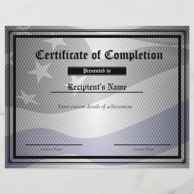Papier Certificat d'indicateur de ligne bleue mince perso (Devant)