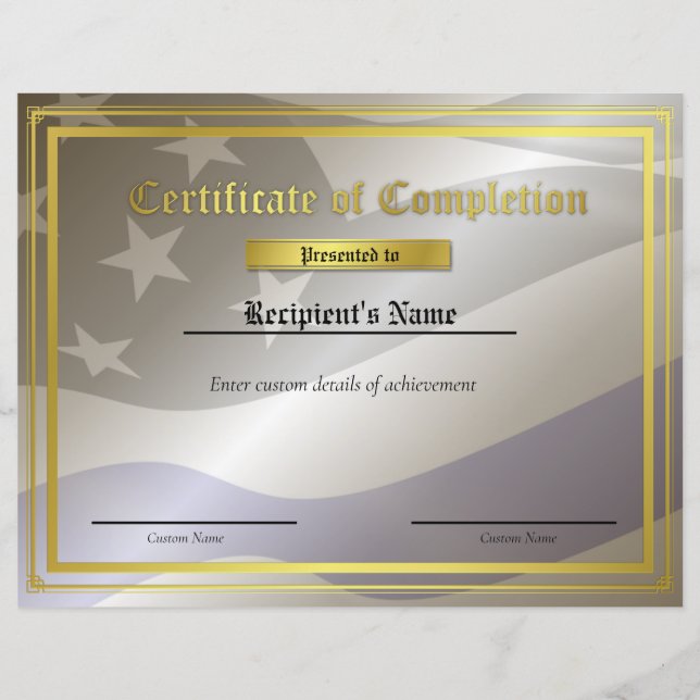 Papier Certificat d'indicateur de ligne bleue mince perso (Devant)