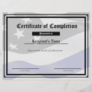 Papier Certificat d'indicateur de ligne bleue mince perso
