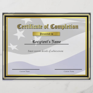 Papier Certificat d'indicateur de ligne bleue mince perso