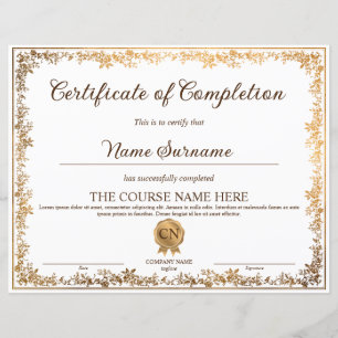 Papier Certificat d'obtention de diplôme élégant