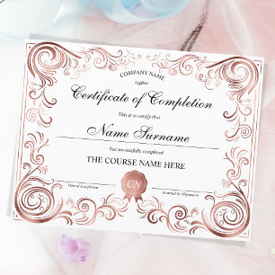 Papier Certificat d'or de luxe de fin de cours