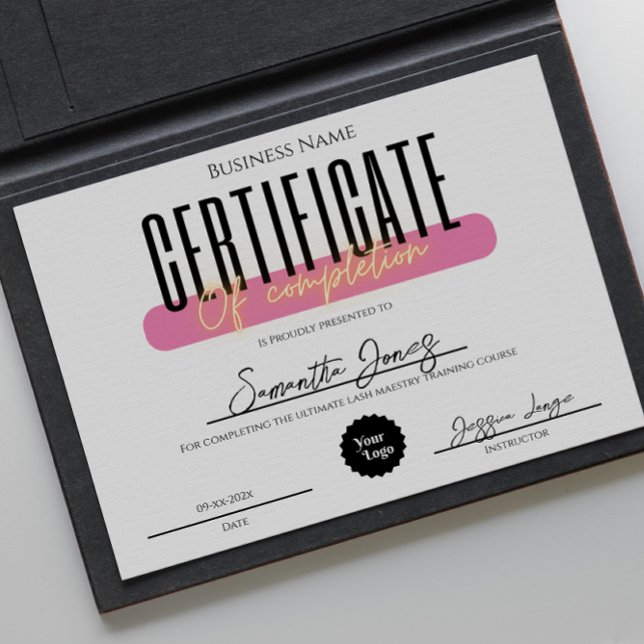 Papier Certificat Esthétique D'Achèvement Prix Gras (Esthetician Certificate Of Completion Awards Bold)