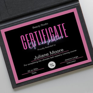 Papier Certificat Esthétique D'Achèvement Prix Rose