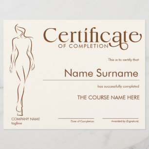 Papier Certificat minimaliste de la sculpture du corps d'