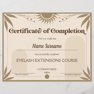 Papier Certificat Moderne de Réussite au Cours