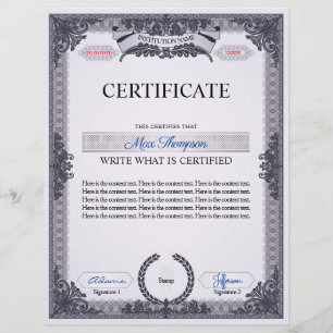 Papier Certificat multifonction