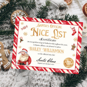 Papier Certificat Nice Personnalisé Du Père Noël