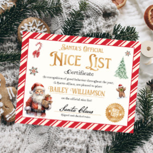 Papier Certificat Nice Personnalisé Du Père Noël