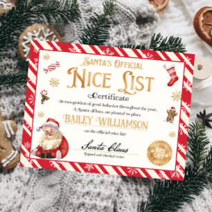Papier Certificat Nice Personnalisé Du Père Noël