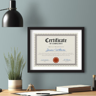 Papier Certificat vintage d'achèvement