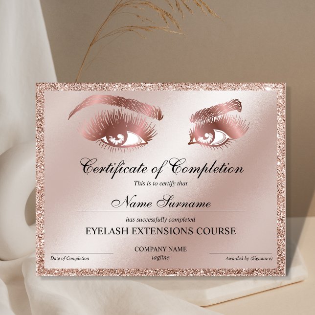 Papier Certificate of Completion Award lashes course (Créateur téléchargé)