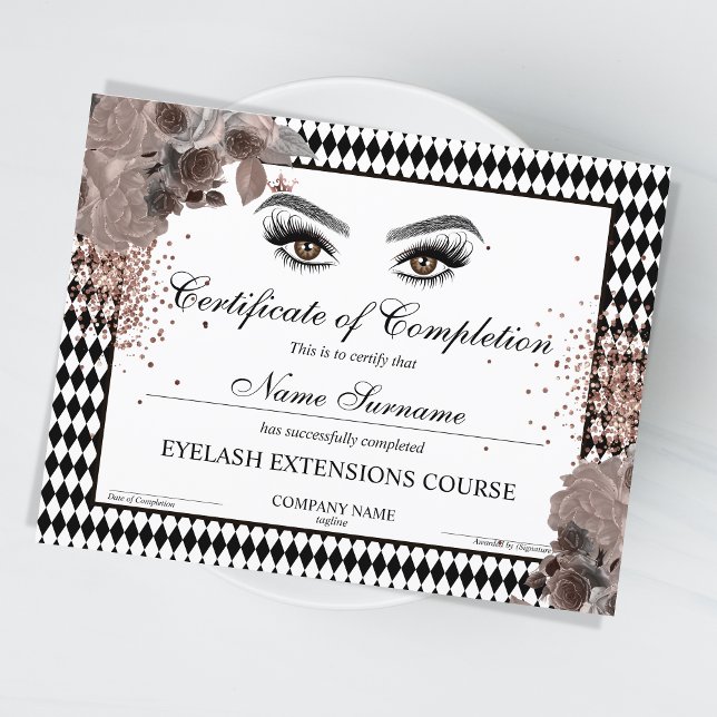 Papier Certificate of Completion Award lashes course (Créateur téléchargé)