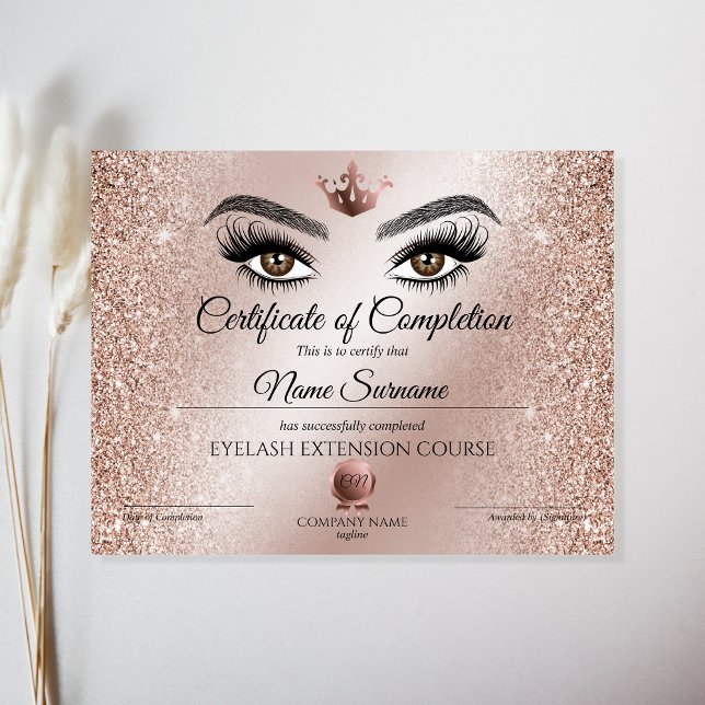 Papier Certificate of Completion Award lashes course (Créateur téléchargé)