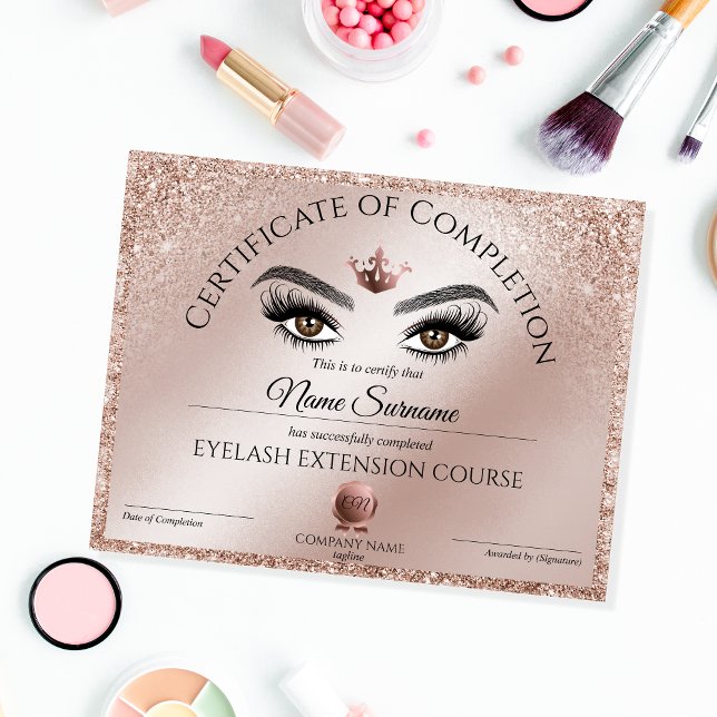 Papier Certificate of Completion Award lashes course (Créateur téléchargé)
