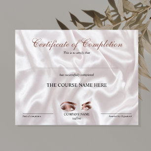 Papier Certificate of Completion Award lashes course