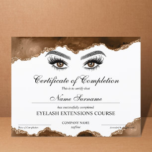 Papier Certificate of Completion Award lashes course