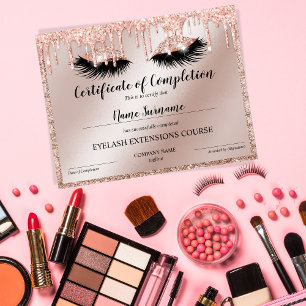 Papier Certificate of Completion Award lashes course