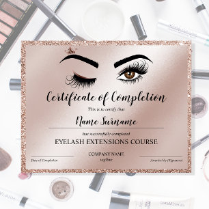 Papier Certificate of Completion Award lashes course