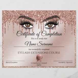 Papier Certificate of Completion Award lashes course