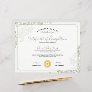 Papier Certificate of Completion Template
