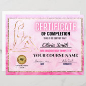 Papier Certificate of Completion Template, Body Sculpting (Devant / Derrière)