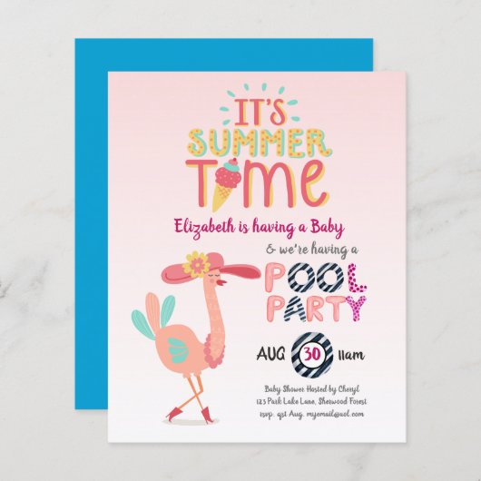 Papier C'est absolument Fab Darling ! Fête de la piscine  (Devant / Derrière)