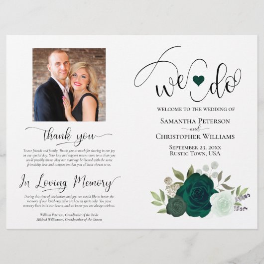 Papier C'Est Ce Que Nous Faisons ! Emerald Boho Roses do- (Devant)