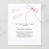 Papier C'est un arc fille élégante invitation Baby shower (Devant)