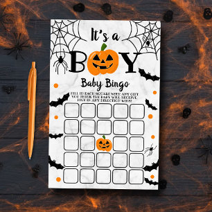 Papier "C'est un garçon" Citrouille Halloween Baby shower
