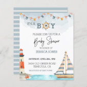 Papier C'est Un Garçon Nautique Mer Océan Voilier (Devant / Derrière)