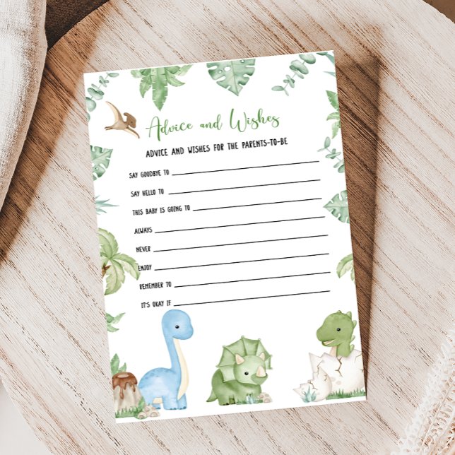 Papier C'est un jeu de conseils et de vœux pour une douch (It's A Boy Dinosaur Baby Shower Game)