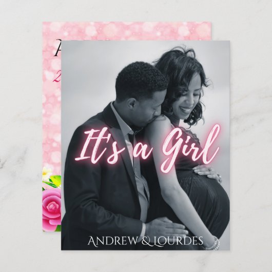 Papier C'est une photo élégante rose pour fille (Devant / Derrière)