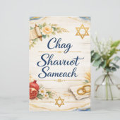 Papier Chag Shavuot Sameach, Joyeux Shavuot (Debout devant)