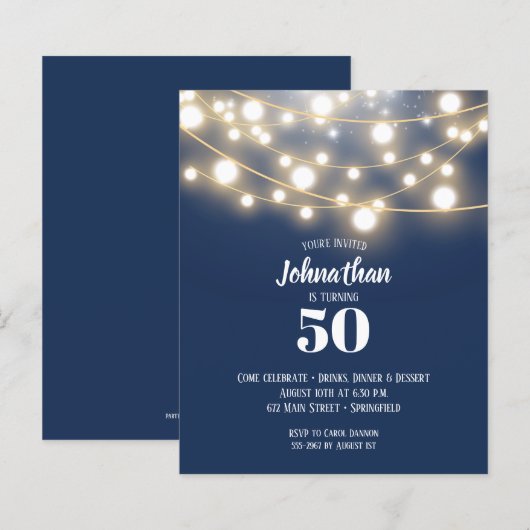 Papier Chaîne de budget lumières Anniversaire Invitations (Devant / Derrière)