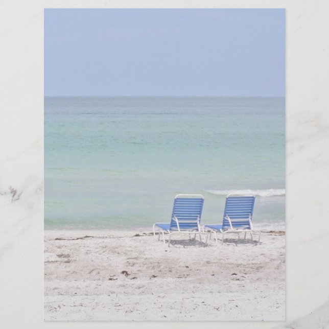 Papier Chaises sur la plage à l'arrêt (Devant)