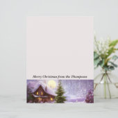 Papier Chalet de Noël en hiver (Debout devant)