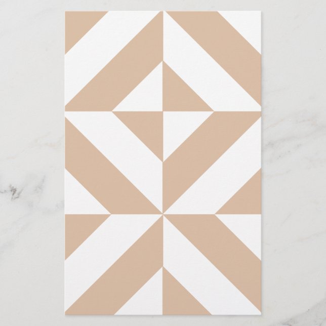 Papier Chaleureux Beige Géométrique Motif (Devant)
