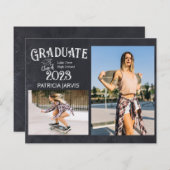 Papier Chalk High School Photo Grad Faire-part Budget (Devant / Derrière)