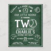 Papier Chalkboard moderne Baseball Budget 2e anniversaire (Devant)