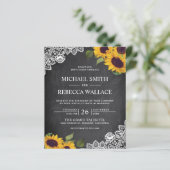 Papier Chalkboard Sunflower Budget Faire-part de mariage (Debout devant)